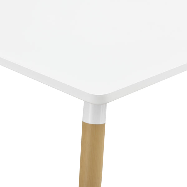 Eettafel MDF en staal - vierkant of rond 80x80x74 cm wit en hout