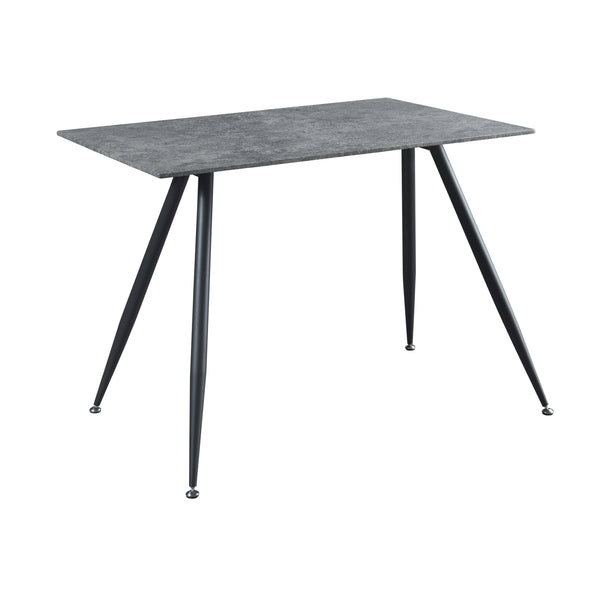 Table de salle à manger Fitjar MDF acier effet béton noir [en.casa]