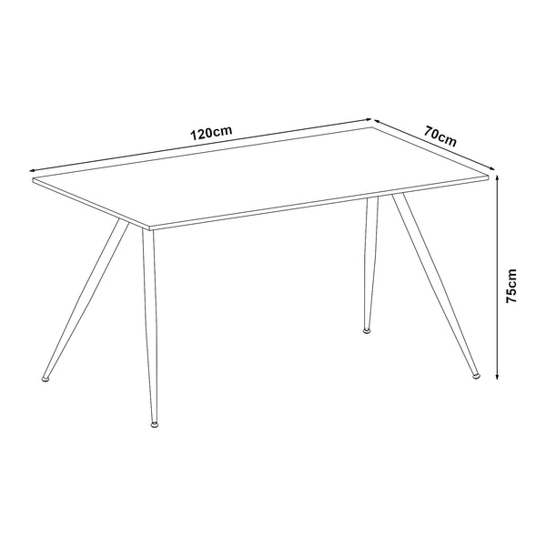 Table de salle à manger Fitjar MDF acier effet béton noir [en.casa]
