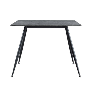 Table de salle à manger Fitjar MDF acier effet béton noir [en.casa]