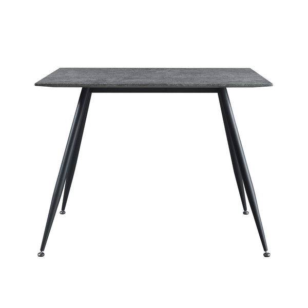 Table de salle à manger Fitjar MDF acier effet béton noir [en.casa]