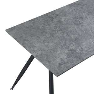 Table de salle à manger Fitjar MDF acier effet béton noir [en.casa]