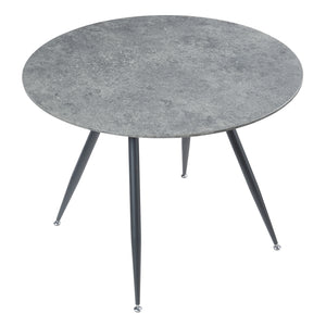 Table de salle à manger Fitjar MDF acier effet béton noir [en.casa]