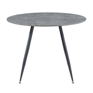 Table de salle à manger Fitjar MDF acier effet béton noir [en.casa]