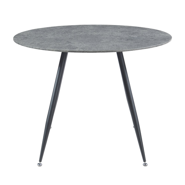 Table de salle à manger Fitjar MDF acier effet béton noir [en.casa]