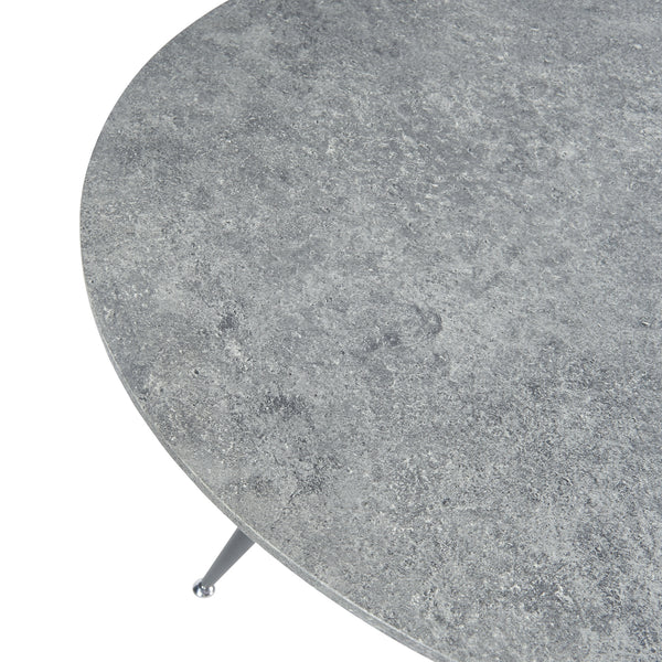 Table de salle à manger Fitjar MDF acier effet béton noir [en.casa]