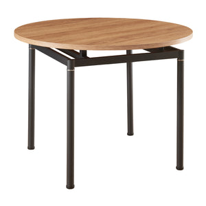 Table de salle à manger Hemnes MDF acier effet chêne noir [en.casa]