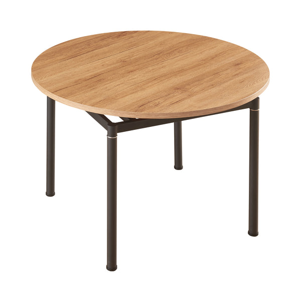 Table de salle à manger Hemnes MDF acier effet chêne noir [en.casa]