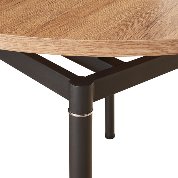 Table de salle à manger Hemnes MDF acier effet chêne noir [en.casa]