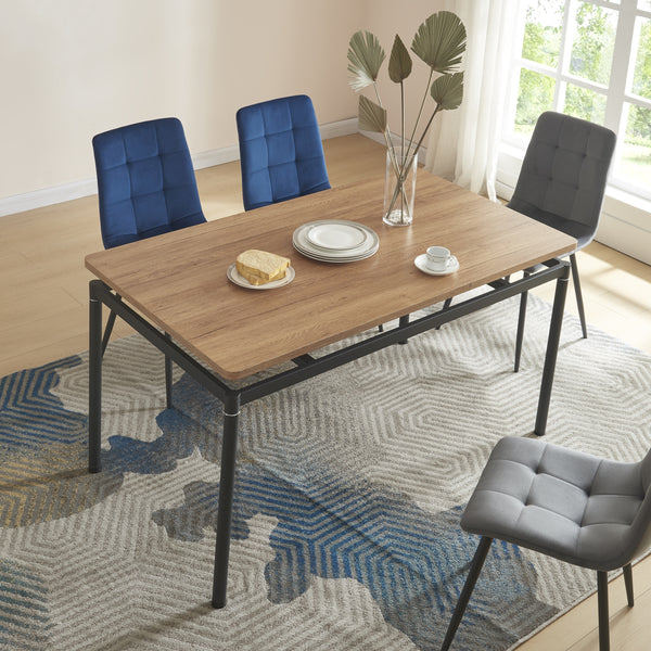 [en.casa] Eettafel Hemnes eikenkleurig en zwart - 4 varianten