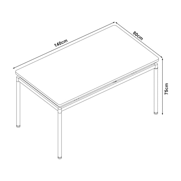 [en.casa] Eettafel Hemnes eikenkleurig en zwart - 4 varianten