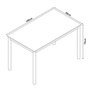 [en.casa] Eettafel Lindesberg grijs eikenkleurig en zwart - 4 varianten