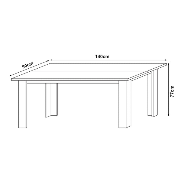 Table de Salle à Manger Nora pour 6 Personnes Plusieurs Couleurs 140 x 90cm [en.casa]