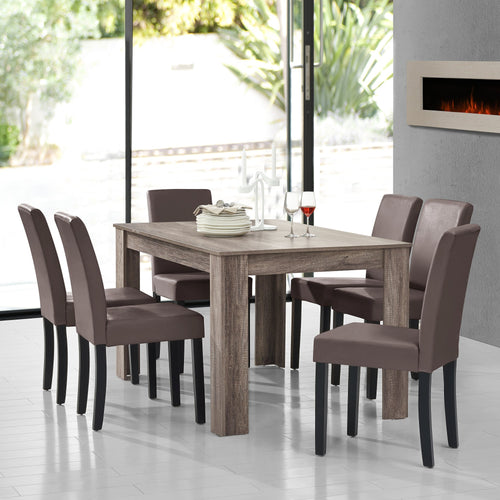 Eetkamerset eethoek 7-delig set tafel en stoelen - 24 varianten
