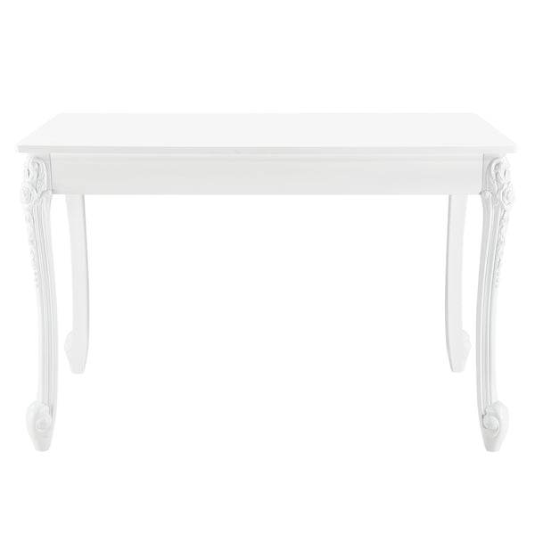 Eettafel Lüneburg landelijk MDF en kunststof wit - 2 maten