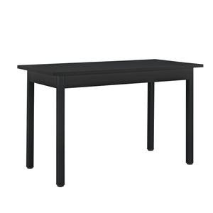 [en.casa] Table de Salle à Manger avec 4 Chaises Table à Manger Table de Cuisine MDF - Feuille de Placage Acier Revêtu par Poudre et Polyester Confortable pour 4 Personnes 120x60x75cm