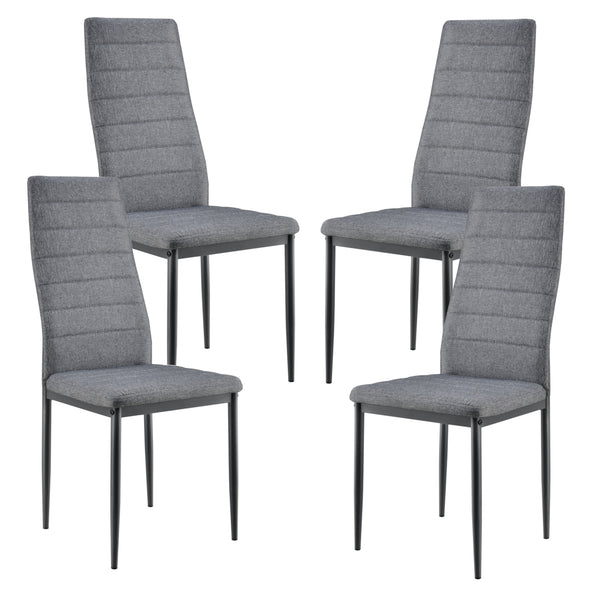 [en.casa] Table de Salle à Manger avec 4 Chaises Table à Manger Table de Cuisine MDF - Feuille de Placage Acier Revêtu par Poudre et Polyester Confortable pour 4 Personnes 120x60x75cm