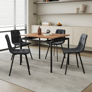 Eetkamerset tafel Hemnes 100x60 cm met stoelen Lexnitz 5-delig [en.casa]