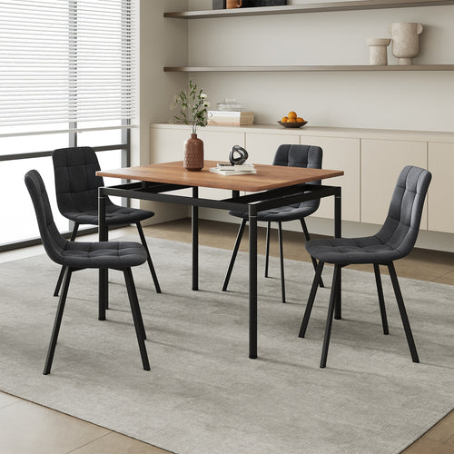 Eetkamerset tafel Hemnes 100x60 cm met stoelen Lexnitz 5-delig [en.casa]