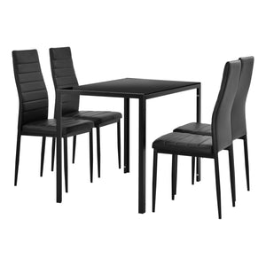 Eetkamerset eethoek Porvoo 5-delig gehard glas tafel met stoelen - verschillende kleuren