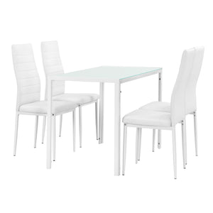 Eetkamerset eethoek Porvoo 5-delig gehard glas tafel met stoelen - verschillende kleuren