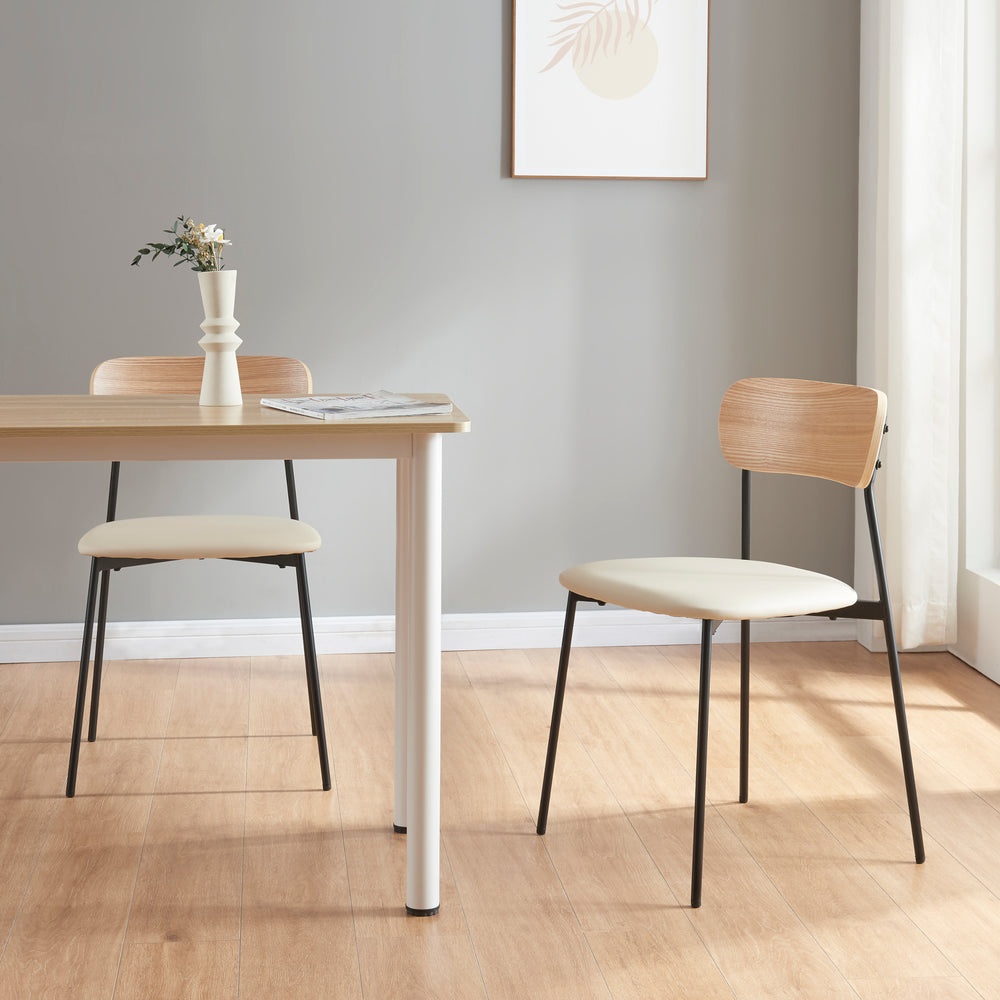 Chaise de salle à manger Jyväskylä lot de 2 78x45x48 cm beige [en.casa] - premiumXL