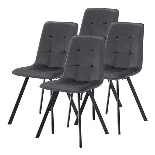 Chaise de salle à manger Lexnitz lot de 4 pieds carrés gris foncé [en.casa] - premiumXL