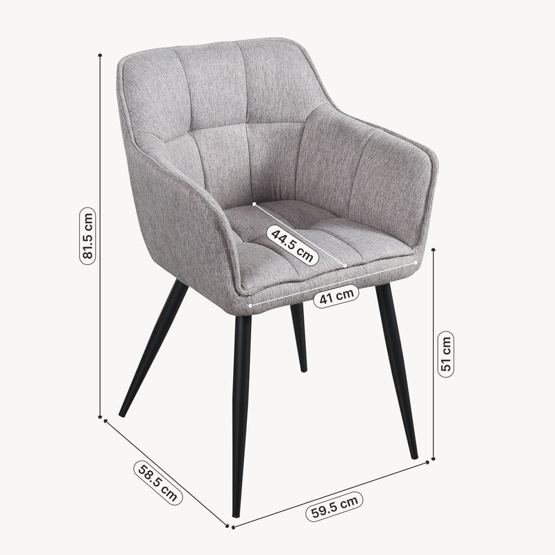 Croquis coté Chaise de salle à manger Birmingham [en.casa]