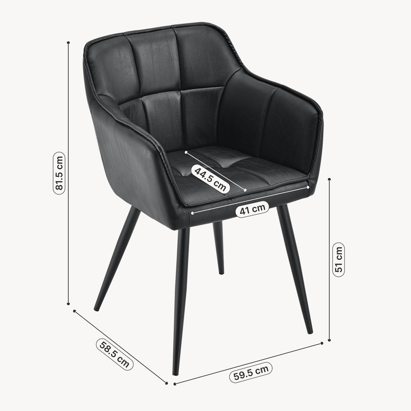 Croquis coté Chaise de salle à manger Birmingham 81 x 57 x 53 cm [en.casa]
