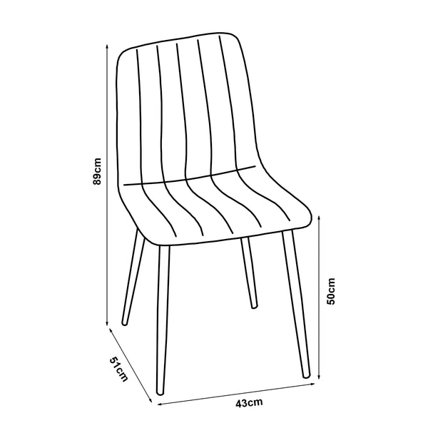 [en.casa] Eetkamerstoel Elsern 89x43x51 cm set van 2 - 8 varianten