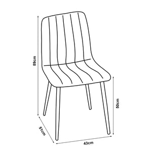 [en.casa] Eetkamerstoel Elsern 89x43x51 cm set van 2 - 8 varianten