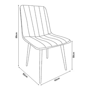 Eetkamerstoel set van 4 Elsern 89x43x52 cm [en.casa]