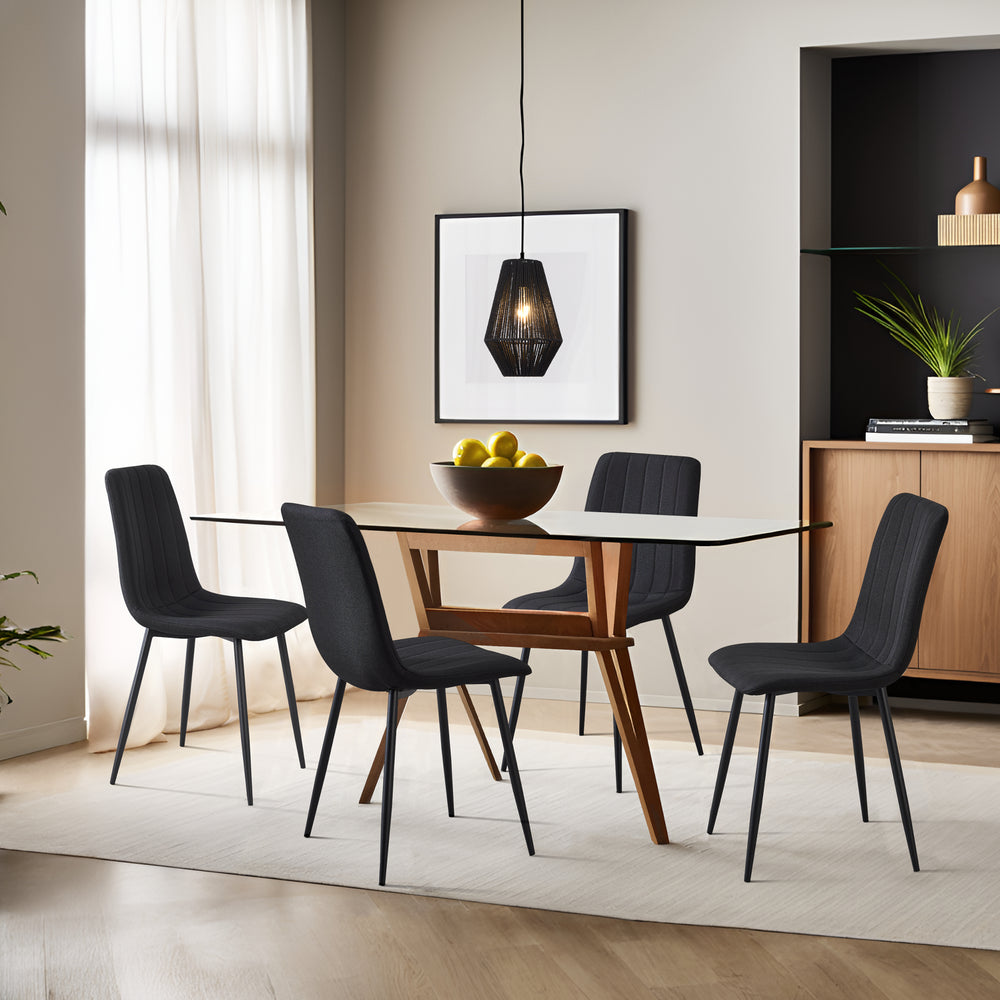 Eetkamerstoel set van 4 Elsern 89x43x52 cm [en.casa]