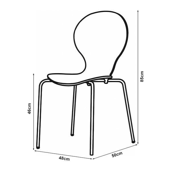 Eetkamerstoel Etne 85x48x50 cm set van 4 [en.casa]