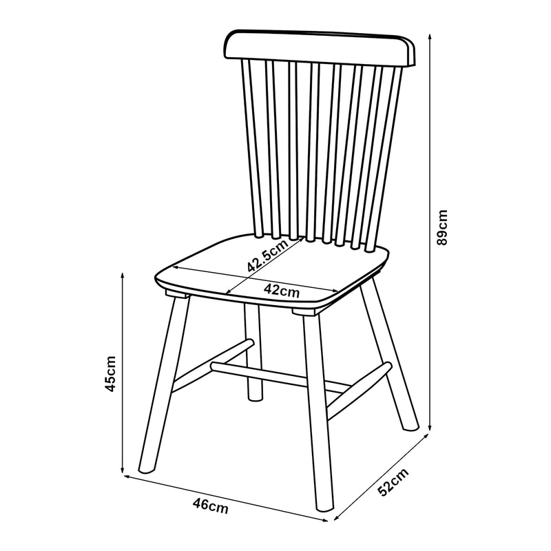 Maatschets Eetkamerstoel Karmoy 2-delige set 89x46x52 cm [en.casa]
