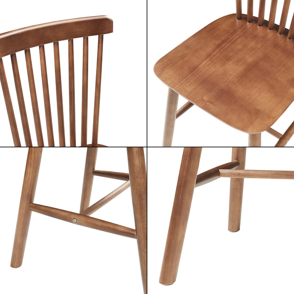 Lot de 2 chaises de salle à manger Karmoy bois d'hévéa 89 x 46 x 52 cm [en.casa]
