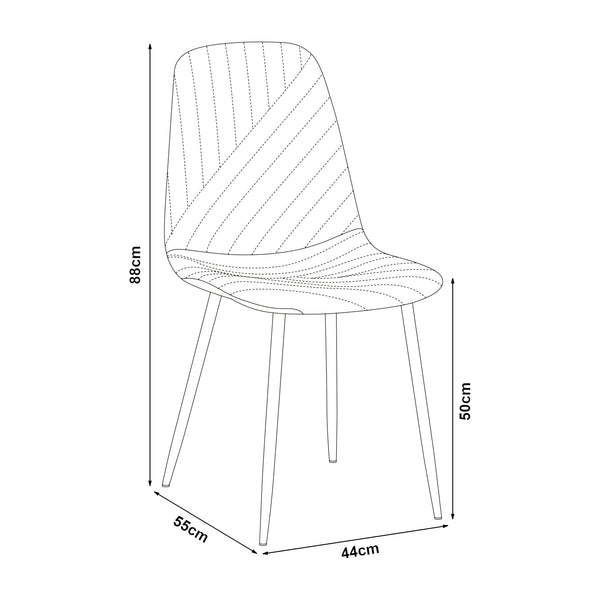 Lot de 4 chaises de salle à manger Köfering 88 x 44 x 55 cm [en.casa]