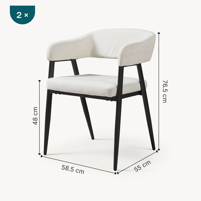 Maatschets Eetkamerstoel Kohlmand set 77x59x55 cm [en.casa]