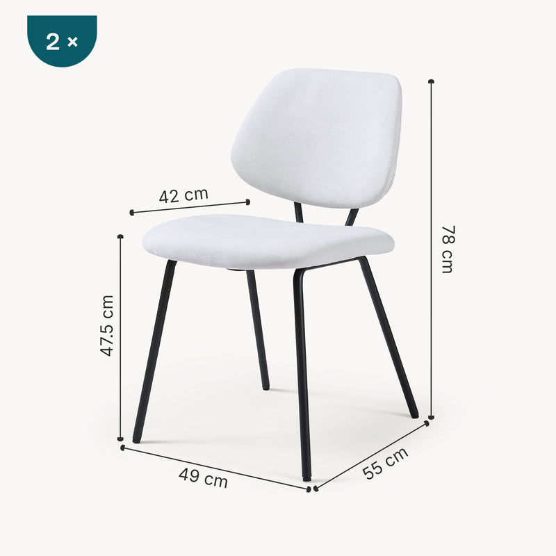 Maatschets Eetkamerstoel Köma set [en.casa]
