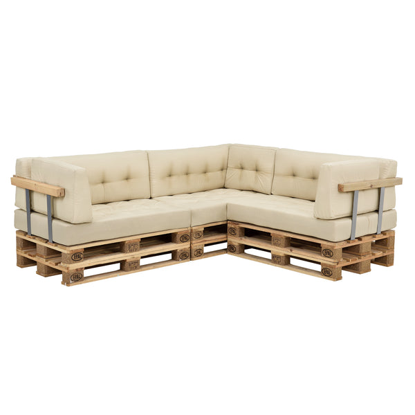 [en.casa] Coussin d’assise / de dossier / d’angle avec palette ou en kit pour canapé euro palette In/Extérieur meubles rembourrés