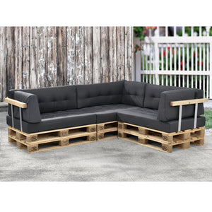 [en.casa] Coussin d’assise / de dossier / d’angle avec palette ou en kit pour canapé euro palette In/Extérieur meubles rembourrés