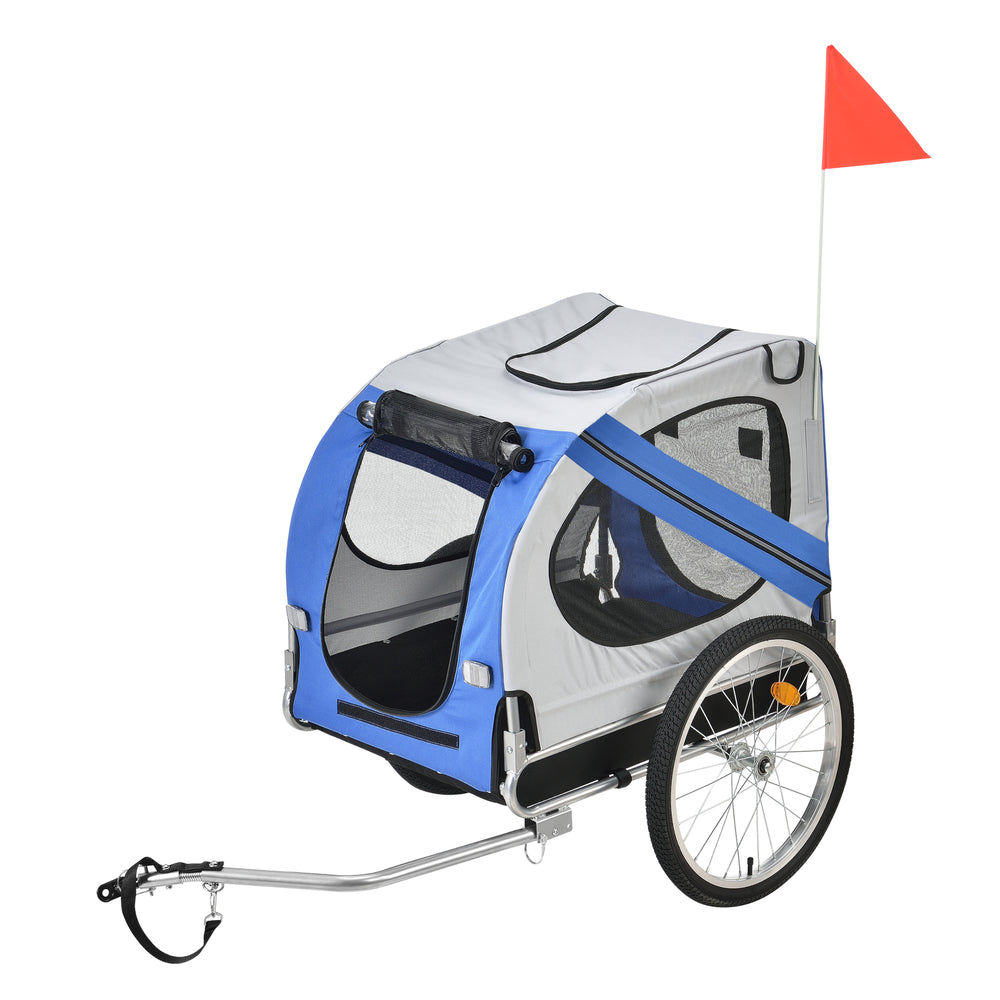 Remorque à vélo Max. 26 kg Transport de chiens Résistant aux intempéries Jaune/Bleu pro.tec - premiumXL