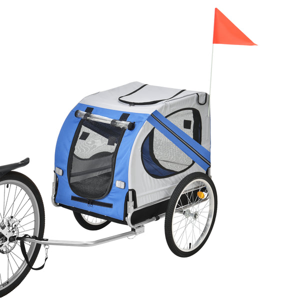 Remorque Vélo pour Chien Capacité 26 kg 138 x 71 x 90 cm Gris Noir [pro.tec]