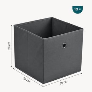 Set de 10 Boîtes de Rangement Textile Non Tissé 28 x 30 x 30 cm [en.casa]