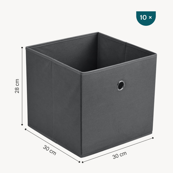 Set de 10 Boîtes de Rangement Textile Non Tissé 28 x 30 x 30 cm [en.casa]