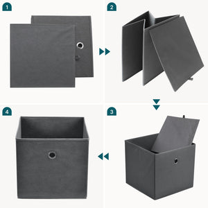 Set de 10 Boîtes de Rangement Textile Non Tissé 28 x 30 x 30 cm [en.casa]