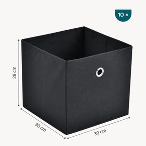 Set de 10 Boîtes de Rangement Textile Non Tissé 28 x 30 x 30 cm [en.casa]