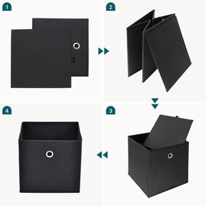 Set de 10 Boîtes de Rangement Textile Non Tissé 28 x 30 x 30 cm [en.casa]