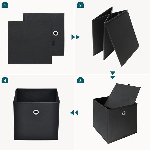 Set de 10 Boîtes de Rangement Textile Non Tissé 28 x 30 x 30 cm [en.casa]