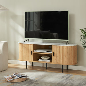 Meuble TV Tvedestrand bamboo 140 x 40 x 55 cm [en.casa]
